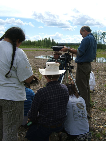 Filming at an industrial site