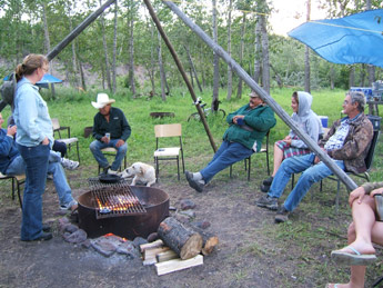 Telling stories around the camp fire